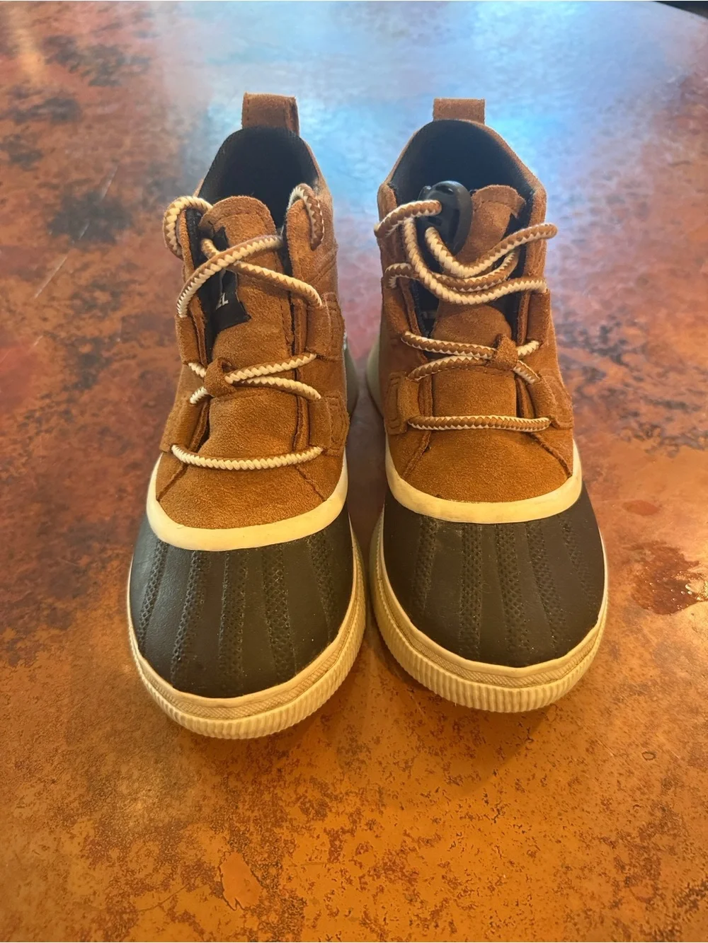 Sorel Kids Brown and Black Duck-Style Boots